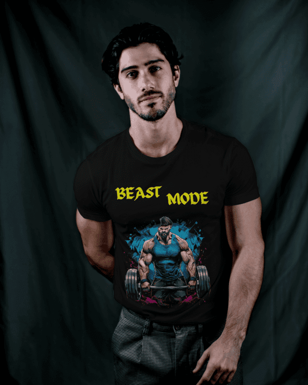 "Beast Mode-1" Motivational Tee for Fitness Warriors - Image 2