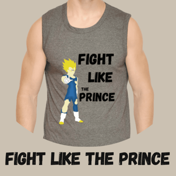 Fight Like The Prince - DBZ Motivation - Charcoal Melange